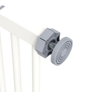 Adjustable Metal Dog Safety Gate 74 to 87cm Wide for Doorways and Stairs White