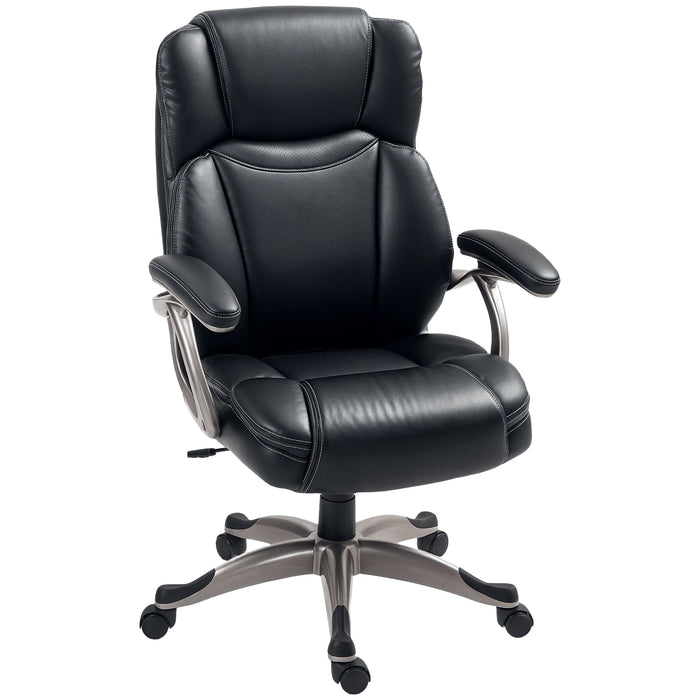 Black Faux Leather Executive Office Chair Adjustable Height 49.5-59cm by HOMCOM