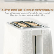 Fast Boil 17L Kettle and 2 Slice Toaster Set With Auto Shut Off and Browning Control White