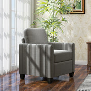 Light Grey Modern Boxy Armchair with Linen Look Upholstery by HOMCOM