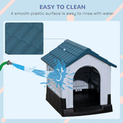 Outdoor Dog Kennel House for Small Breeds with Raised Floor for Airflow Grey