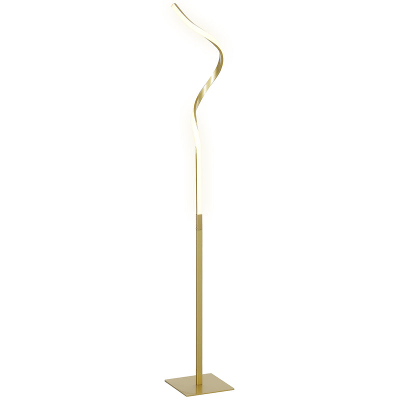 Gold LED Floor Lamp with 3 Brightness Levels Dimmable Standing Light with Foot Switch by HOMCOM