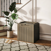 Dark Brown 107L Plastic Storage Chest with Lid for Indoor and Outdoor Use by HOMCOM