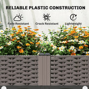 Raised Garden Planter with Trellis Arch and Wheels for Climbing Plants and Easy Movement, Black Outsunny