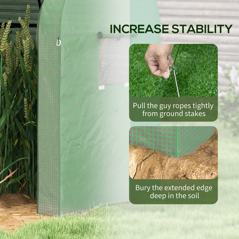 Portable Tomato Greenhouse With Roll Up Doors and Mesh Windows For Outdoor Growing Green