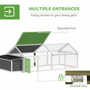 White Wooden Chicken Coop With Nesting Box and Openable Roof for 4-8 Chickens by PawHut