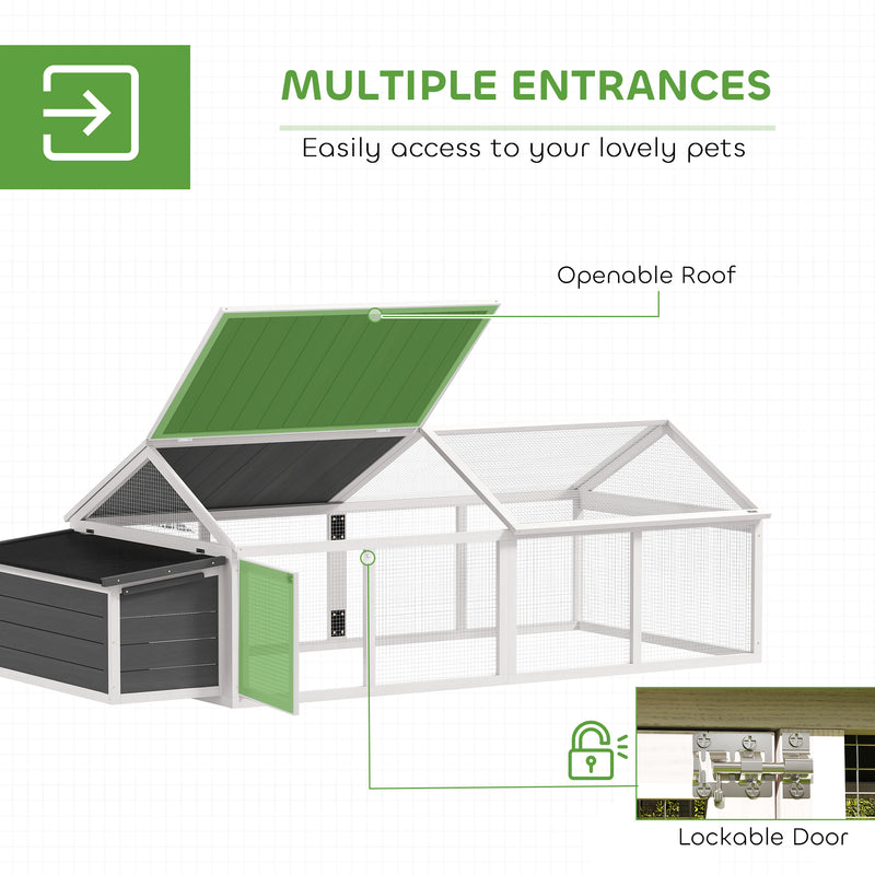 White Wooden Chicken Coop With Nesting Box and Openable Roof for 4-8 Chickens by PawHut