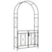 Black Metal Garden Arch with Gate Elegant Outdoor Climbing Plant Support by Outsunny