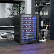 Black 20 Bottle Countertop Wine Fridge 5-18℉ Temperature Control by HOMCOM