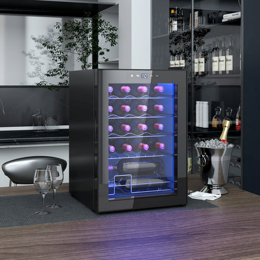 Black 20 Bottle Countertop Wine Fridge 5-18℉ Temperature Control by HOMCOM