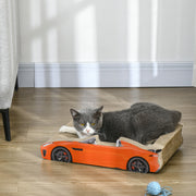2 in 1 Car Shaped Cat Scratching Board with Catnip for Play and Claw Care Grey