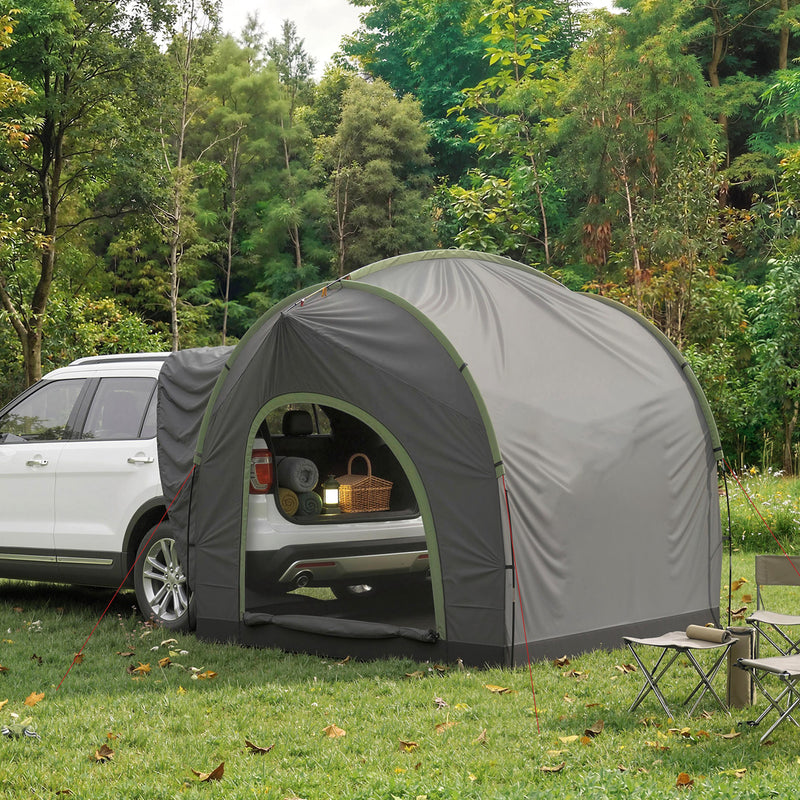 SUV Tailgate Tent Waterproof Shelter for Camping and Picnics with Tall Standing Room Grey