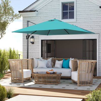 Cantilever Garden Parasol With Adjustable Tilt For Outdoor Shade Protection Outsunny