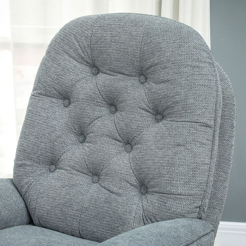Swivel Recliner Armchair with Padded Seat for Lounge or Office Use Grey