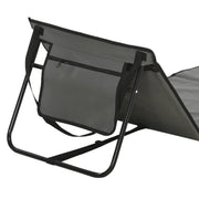 Set of 2 Foldable Beach Loungers with Adjustable Backrest and Side Pocket, Grey Outsunny
