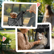 Charcoal Grey 3 Wheel Pet Stroller for Small and Miniature Dogs by Outsunny AOSOM