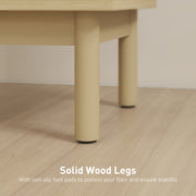 Bedside Table with Adjustable Shelf and Rattan Door for Organised Bedroom Storage Natural Wood Homcom