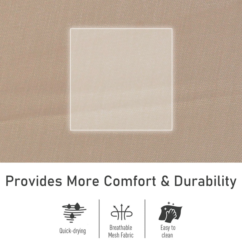 2 Piece Garden Rocking Sun Lounger Set with Mesh Fabric and Storage Bag Cream White AOSOM
