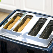 4 Slice Toaster and 17L Fast Boil Jug Kettle Set with Auto Shut Off and Crumb Tray Blue