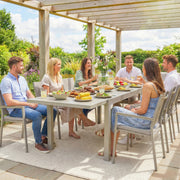 Extendable Outdoor Dining Table for Flexible Garden Entertaining Light Grey Wood Effect Outsunny