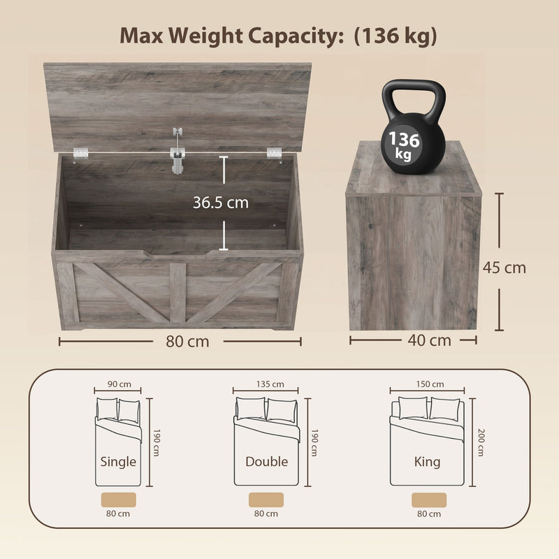 Storage bench 100L - Grey