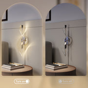 Set of 2 Silver Spiral LED Wall Lights with Adjustable Colour for Bedroom or Hallway