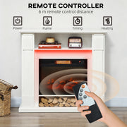 Electric Fireplace Heater with LED Mantel Adjustable Temperature Range Ideal for Homes White