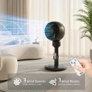 Electric Air Circulator Fan with Remote Control and Timer for Bedroom or Office Black AOSOM
