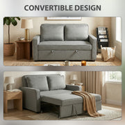 Sofa Bed for Small Spaces with Adjustable Backrest and Supportive Foam Grey Homcom