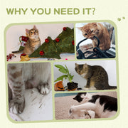 Tall Jute Cat Scratching Post With Carpet Base And Hanging Toy For Indoor Play Beige