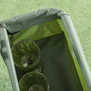 Green Folding Garden Trolley Cart With Canopy And Handle For Camping Or Beach Use