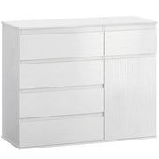 Sideboard with Adjustable Shelf and Soft Close Door for Organised Storage White AOSOM