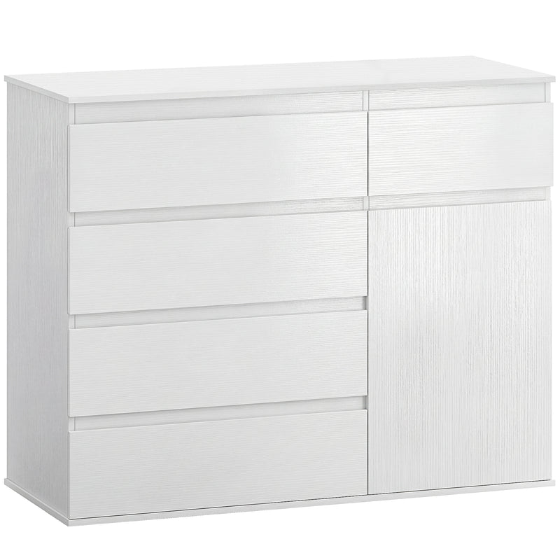 Sideboard with Adjustable Shelf and Soft Close Door for Organised Storage White AOSOM
