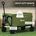 120L Green Folding Garden Trolley Cart With Wheels and Adjustable Handle by Outsunny