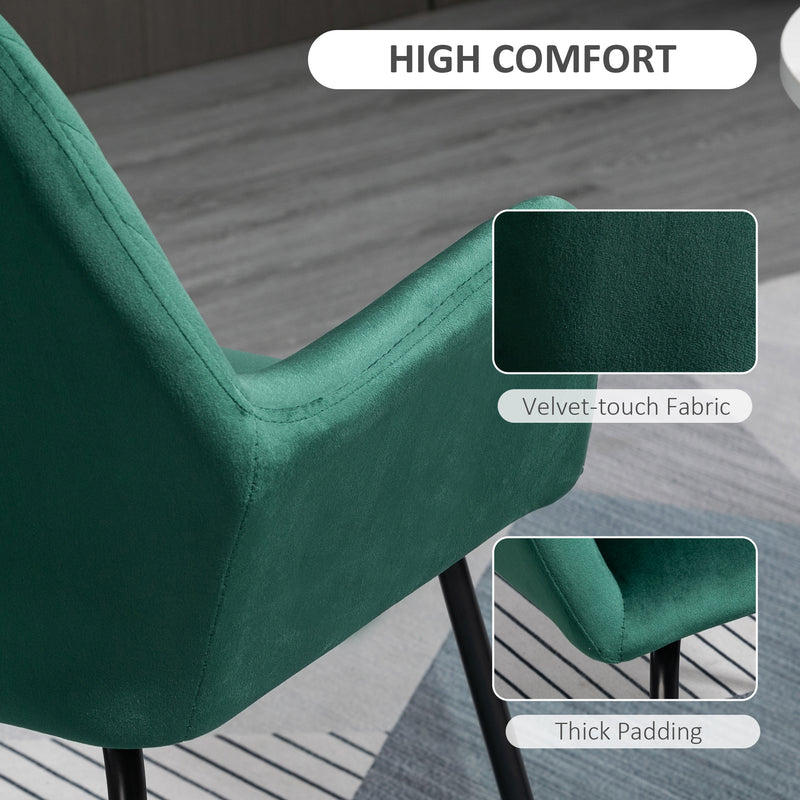 Velvet Accent Chair With Plisse Backrest for Living Room or Bedroom, Green