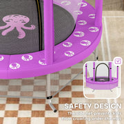 Purple 4.6FT Toddler Trampoline with Safety Net for Ages 3 to 6 Indoor Outdoor Use by Outsunny AOSOM