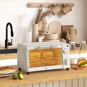 9L Mini Electric Oven With Adjustable Timer and Grill Function Ideal for Small Kitchens Cream