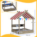 Wooden Kids Sandbox With Blackboard Sink Toys and Seats for Ages 3-7 Grey by Outsunny