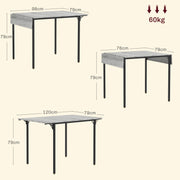 Extendable Drop Leaf Dining Table for Small Spaces Seats Four People Grey