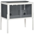 Wooden Hamster Cage with Shelves and Huts for Dwarf Hamsters and Gerbils, Grey