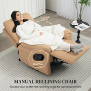 Light Brown Manual Reclining Chair with Footrest 140Â° Adjustable by HOMCOM