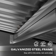 4x6ft Galvanised Steel Garden Shed with No Windows, Lock and Gloves Oak by Outsunny