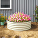 Cream White Galvanised Raised Garden Bed with Safety Edging and Gloves by Outsunny