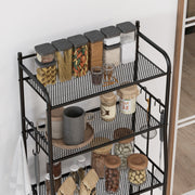 Five Tier Steel Kitchen Storage Shelf Unit With Sturdy Frame For Home Organisation Black