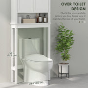 White Over Toilet Storage Cabinet Bathroom Organiser With Shelves by HOMCOM