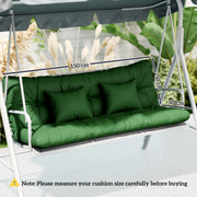 Garden Chair Cushion and Pillow Set for Comfortable Outdoor Seating Green AOSOM