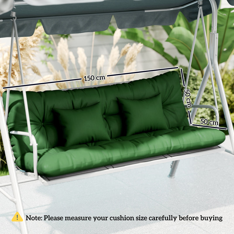 Garden Chair Cushion and Pillow Set for Comfortable Outdoor Seating Green AOSOM