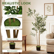 Artificial Olive Tree for Easy Maintenance Free Greenery in Living Rooms Green Homcom