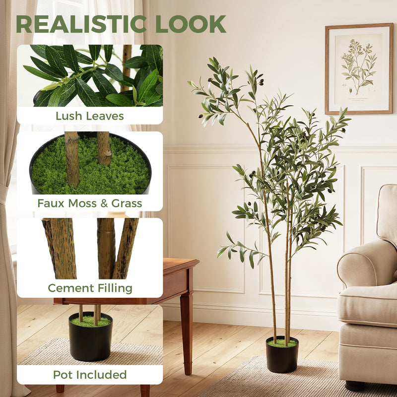 Artificial Olive Tree for Easy Maintenance Free Greenery in Living Rooms Green Homcom