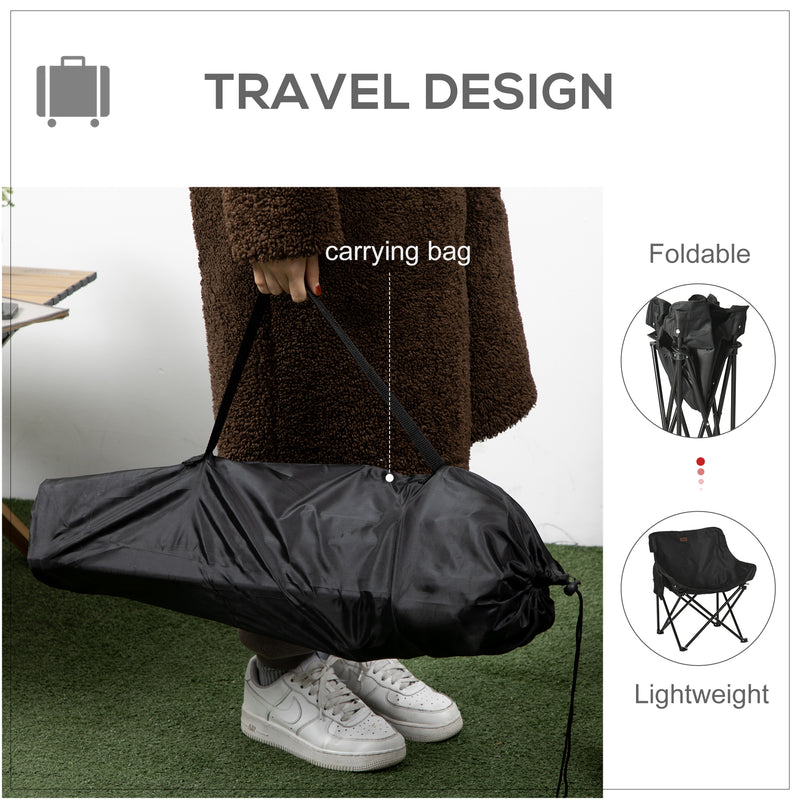 Folding Camping Chair Lightweight and Portable with Carry Bag for Easy Transport Black